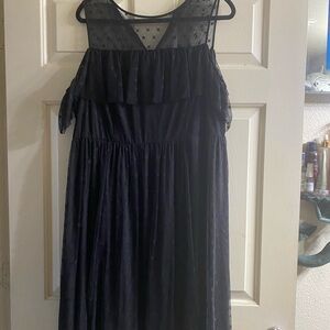 Torrid Stars Black Formal Dress with Sheer Overlay